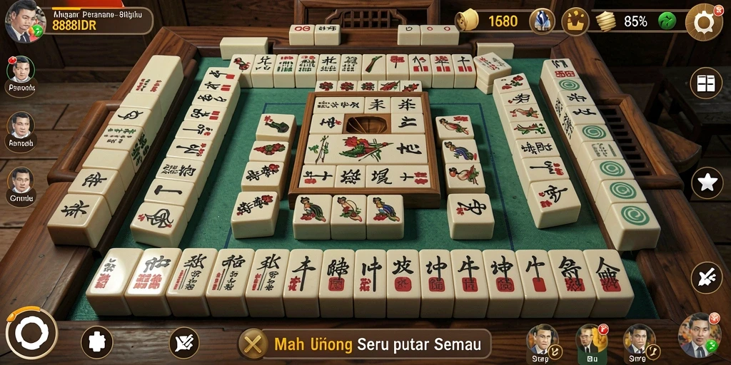 Tampilan menarik dari gameplay Mahjong di 888IDR.