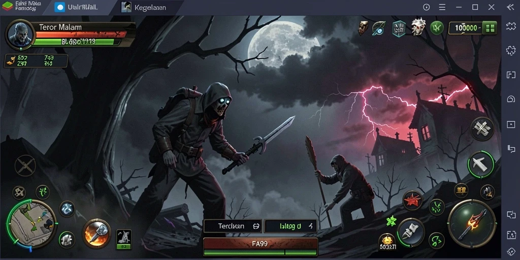 Tampilkan gameplay menakutkan di kegelapan yang mencekam.