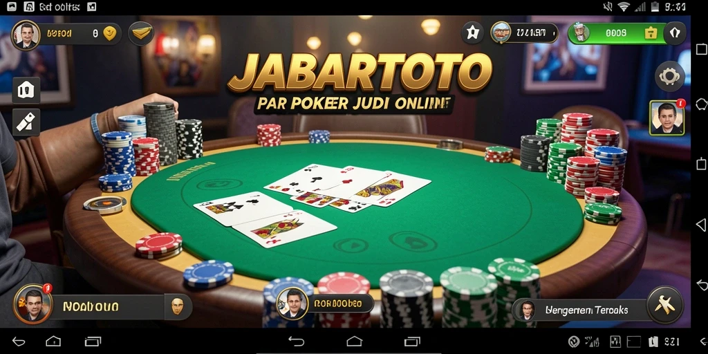 Screenshot menunjukkan gameplay Poker yang seru di JABARTOTO.