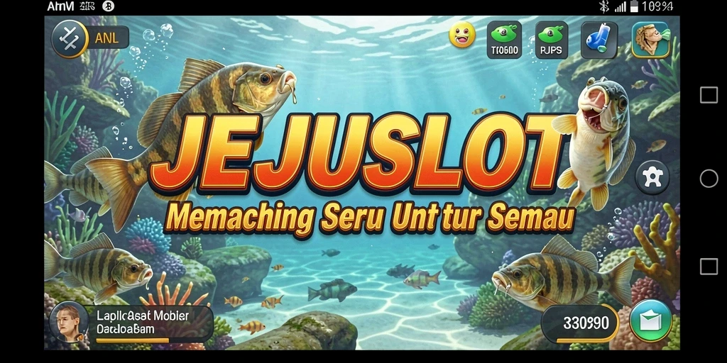 Screenshot gameplay JEJUSLOT saat menangkap ikan besar.