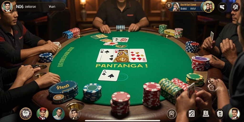 Screenshot gameplay N06 menampilkan suasana Poker yang mendebarkan.