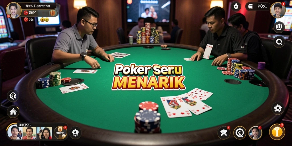 Tampilan gameplay poker yang mendebarkan di PK95.