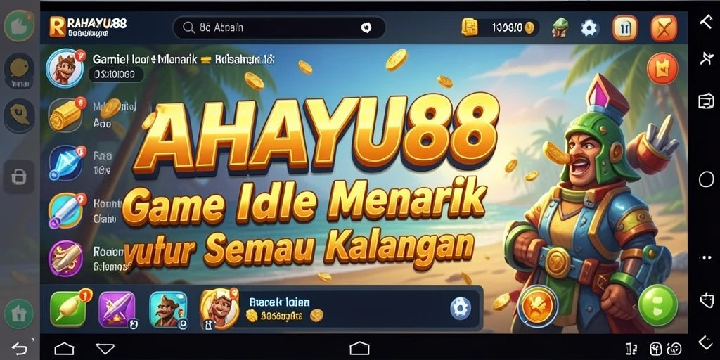 Screenshot gameplay RAHAYU88 yang menunjukkan kemajuan otomatis dalam game Idle.