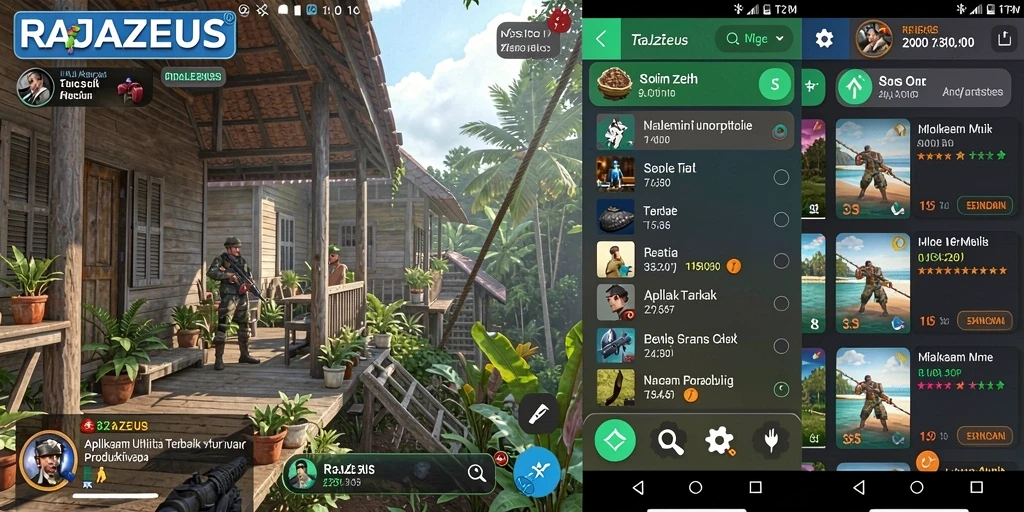 Screenshot utama RAJAZEUS menampilkan antarmuka aplikasi yang user-friendly.