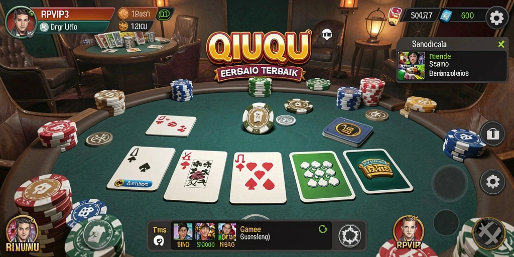 Screenshot utama RPVIP3 menampilkan gameplay QiuQiu yang seru dan menegangkan.