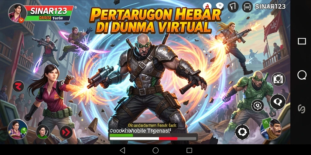 Tampilan pertarungan seru dalam <strong>SINAR123</strong> dengan karakter yang beragam.