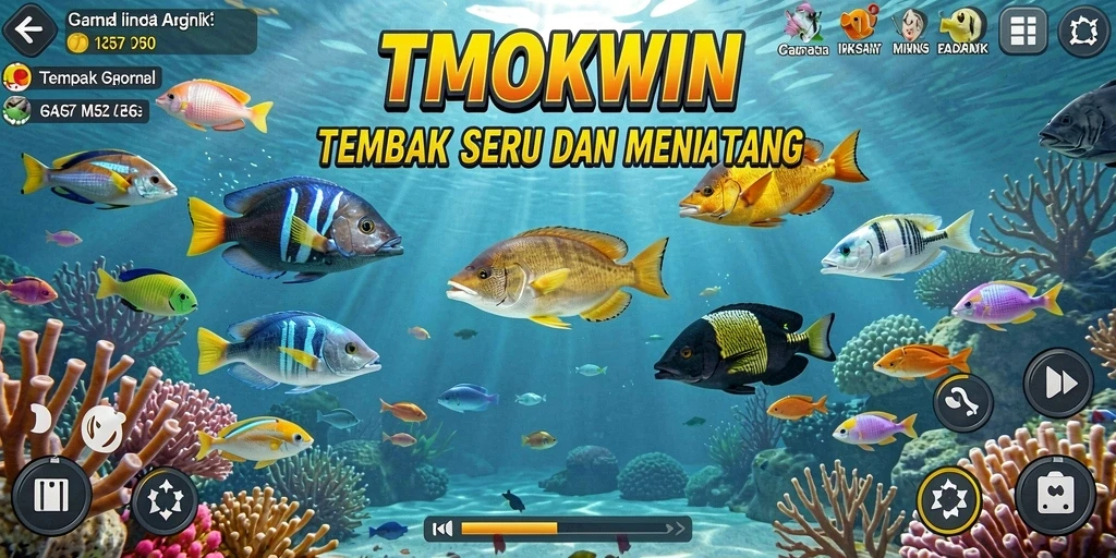 Gameplay seru di dalam lautan dengan banyak ikan untuk dibidik.