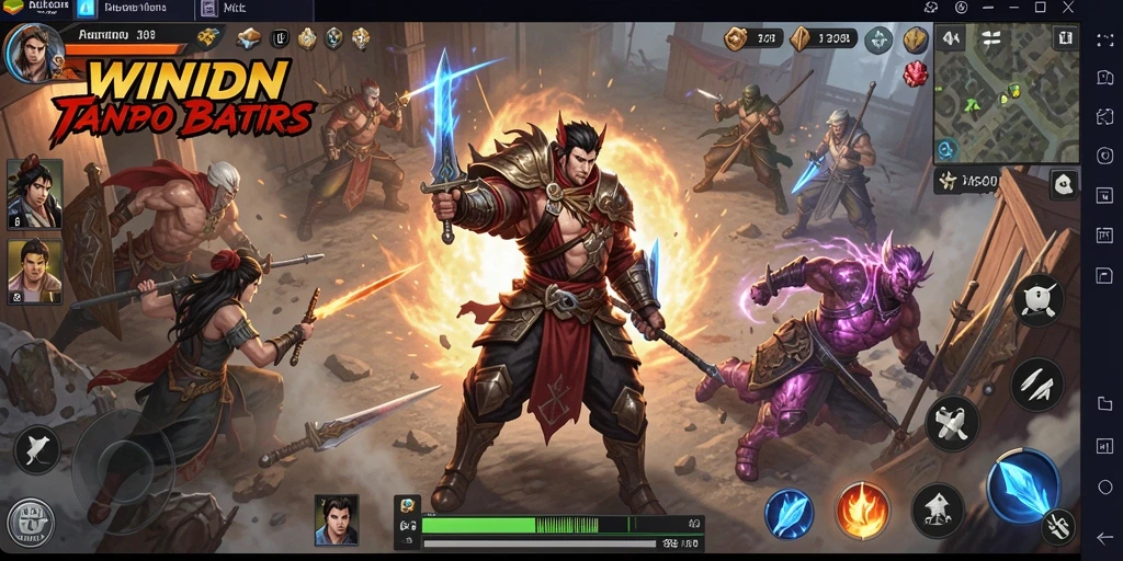 Screenshot gameplay WINIDN menampilkan aksi pertarungan yang mendebarkan.